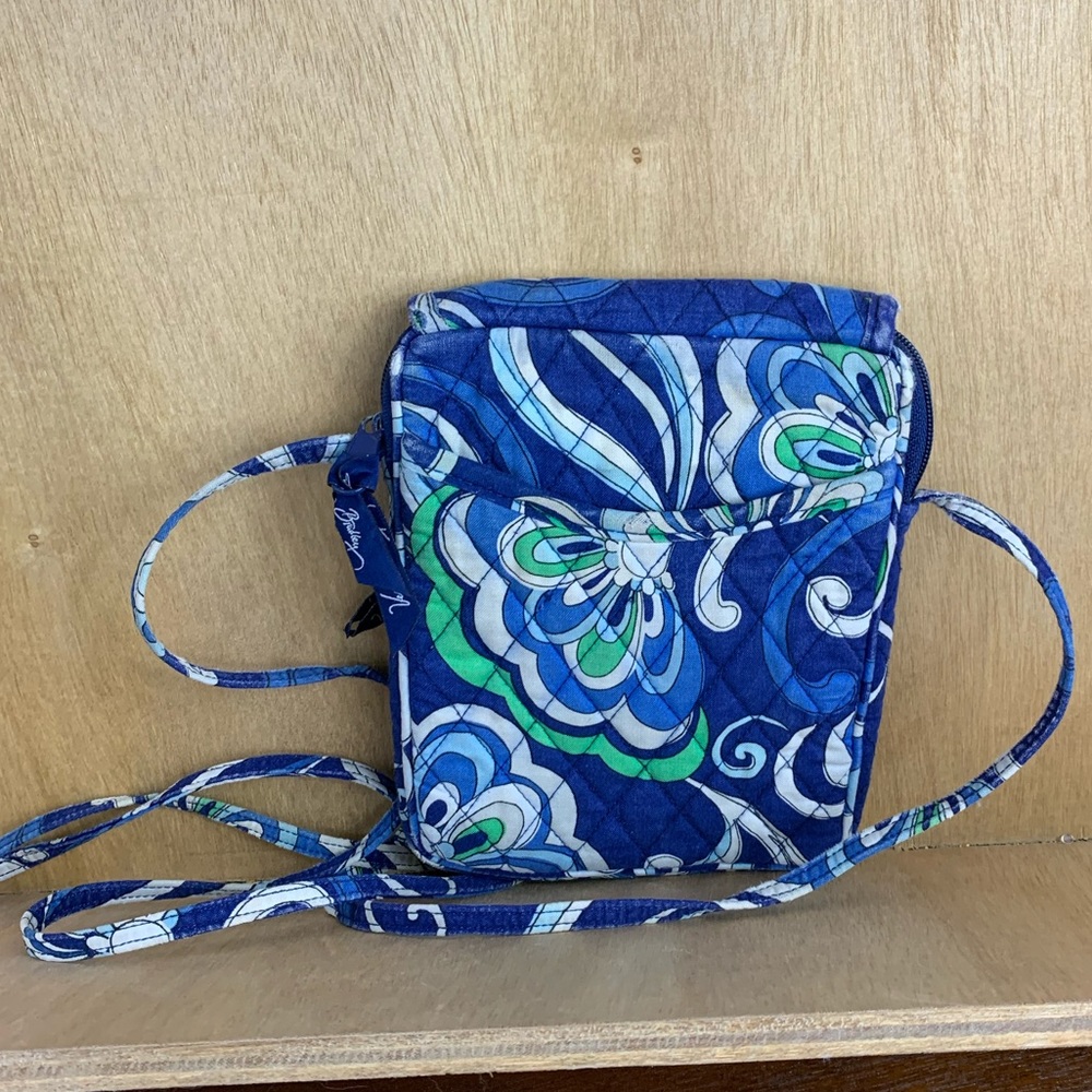 Vera Bradley "Mediterranian Blue" Cross Body Bag - Picture 8 of 11